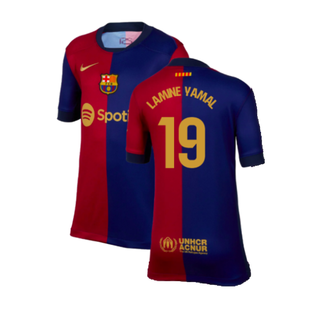 2024-2025 Barcelona Home Shirt (Kids) (Lamine Yamal 19)