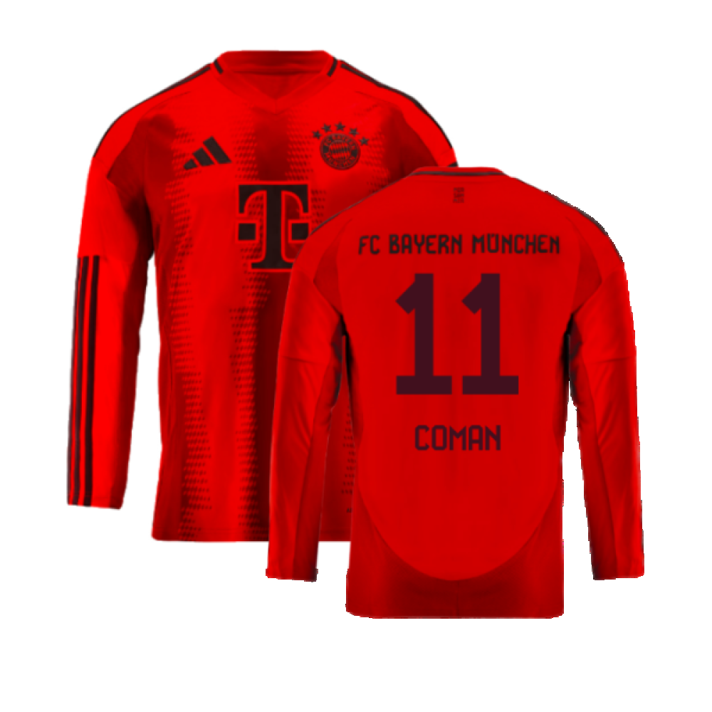 2024-2025 Bayern Munich Long Sleeve Home Shirt (Kids) (Coman 11)