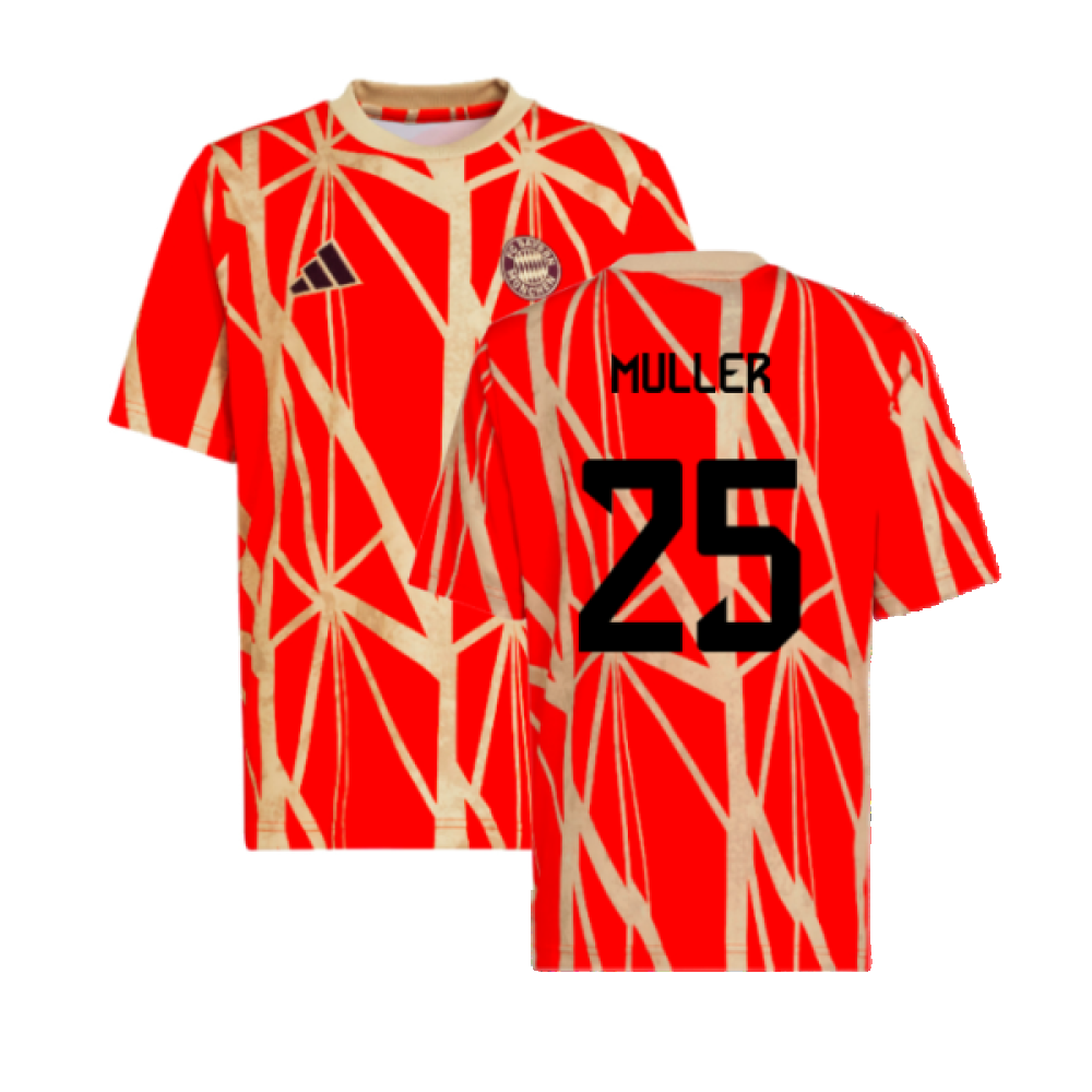 2024-2025 Bayern Munich Pre-Match Shirt (Red) (Muller 25)