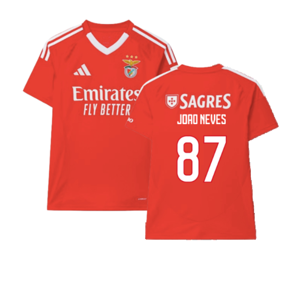 2024-2025 Benfica Home Shirt (Joao Neves 87)