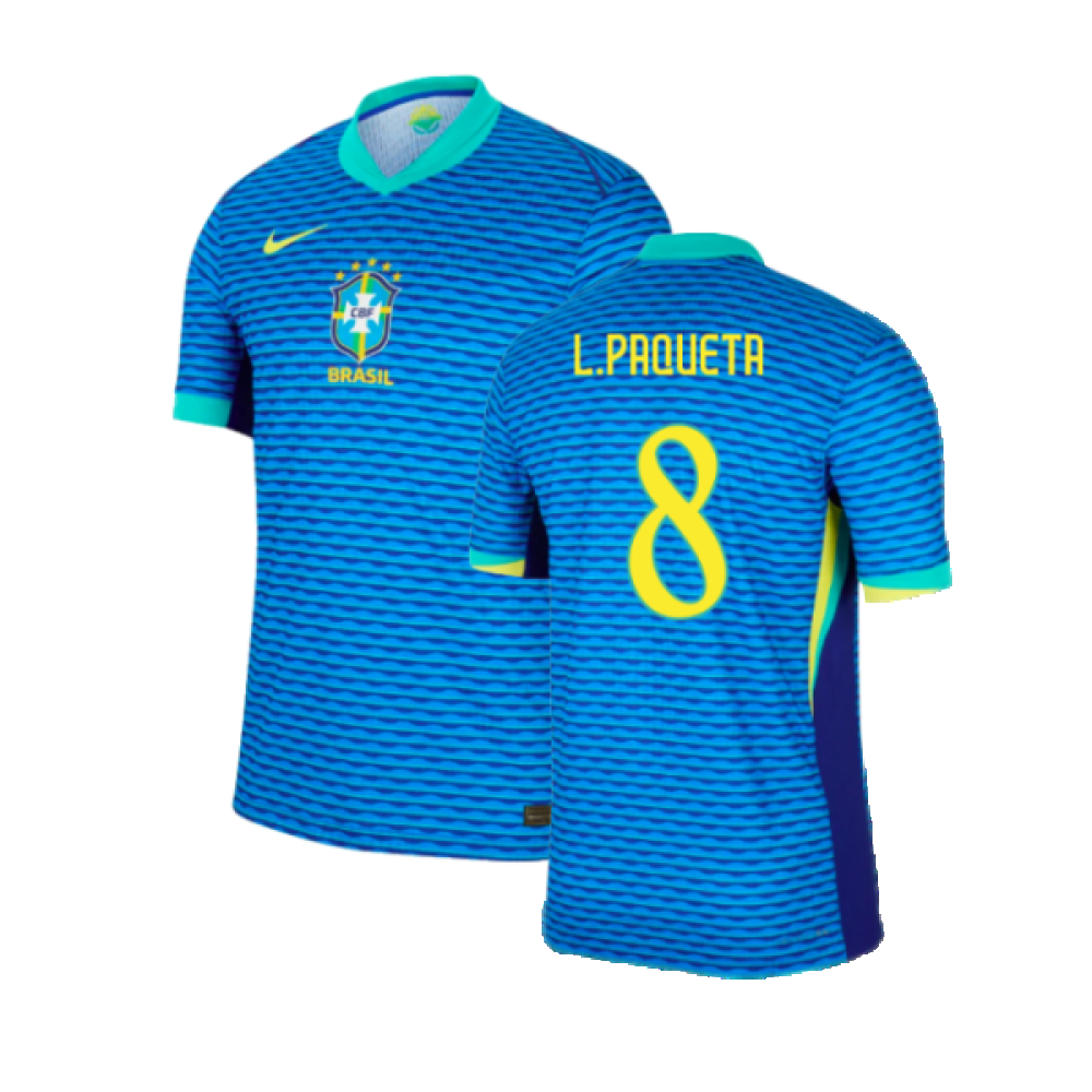 2024-2025 Brazil Away Dri-Fit ADV Match Shirt (L.Paqueta 8)