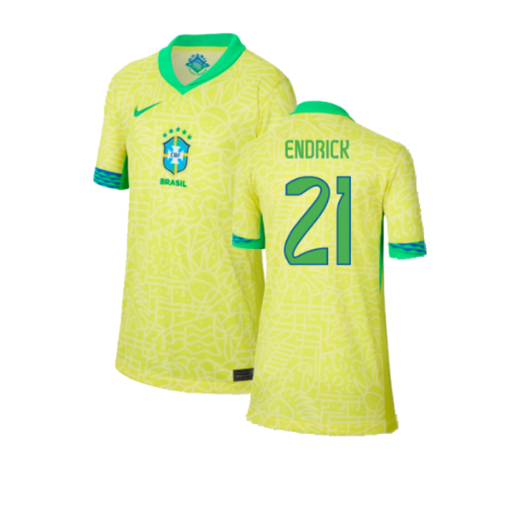 2024-2025 Brazil Home Shirt (Kids) (Endrick 21)