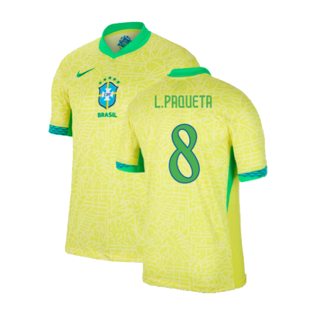 2024-2025 Brazil Home Shirt (L.Paqueta 8)