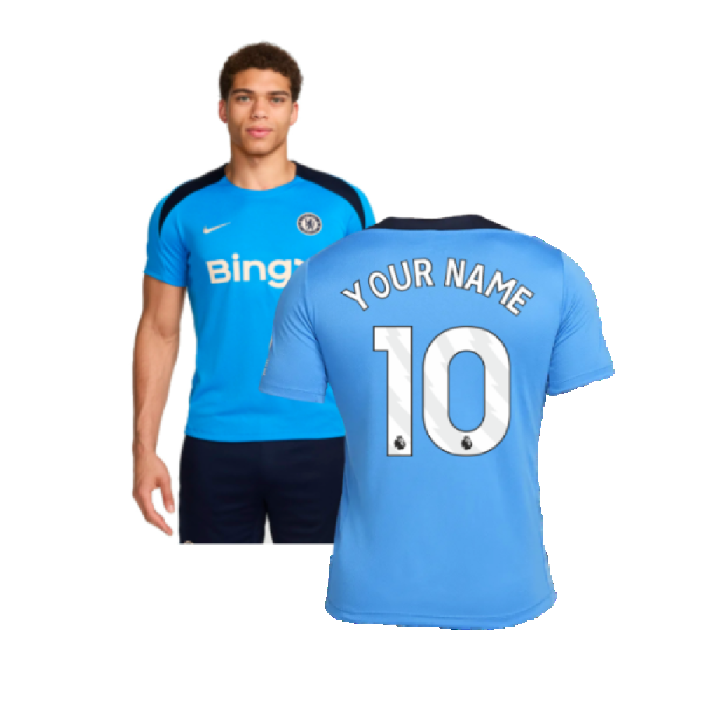 2024-2025 Chelsea Strike Dri-FIT Knit Shirt (Light Photo Blue) (Your Name)