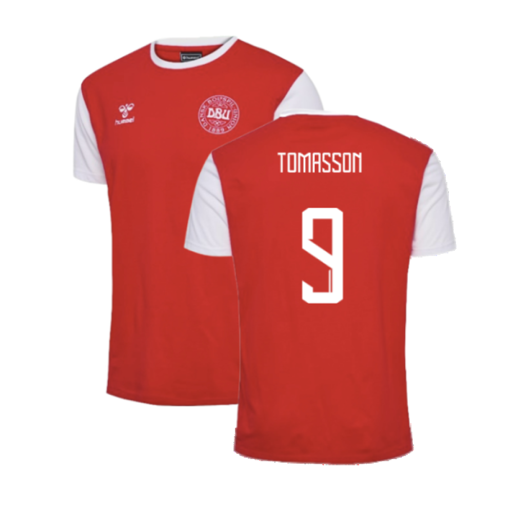 2024-2025 Denmark Fan 24 Block Tee (Red) (Tomasson 9)