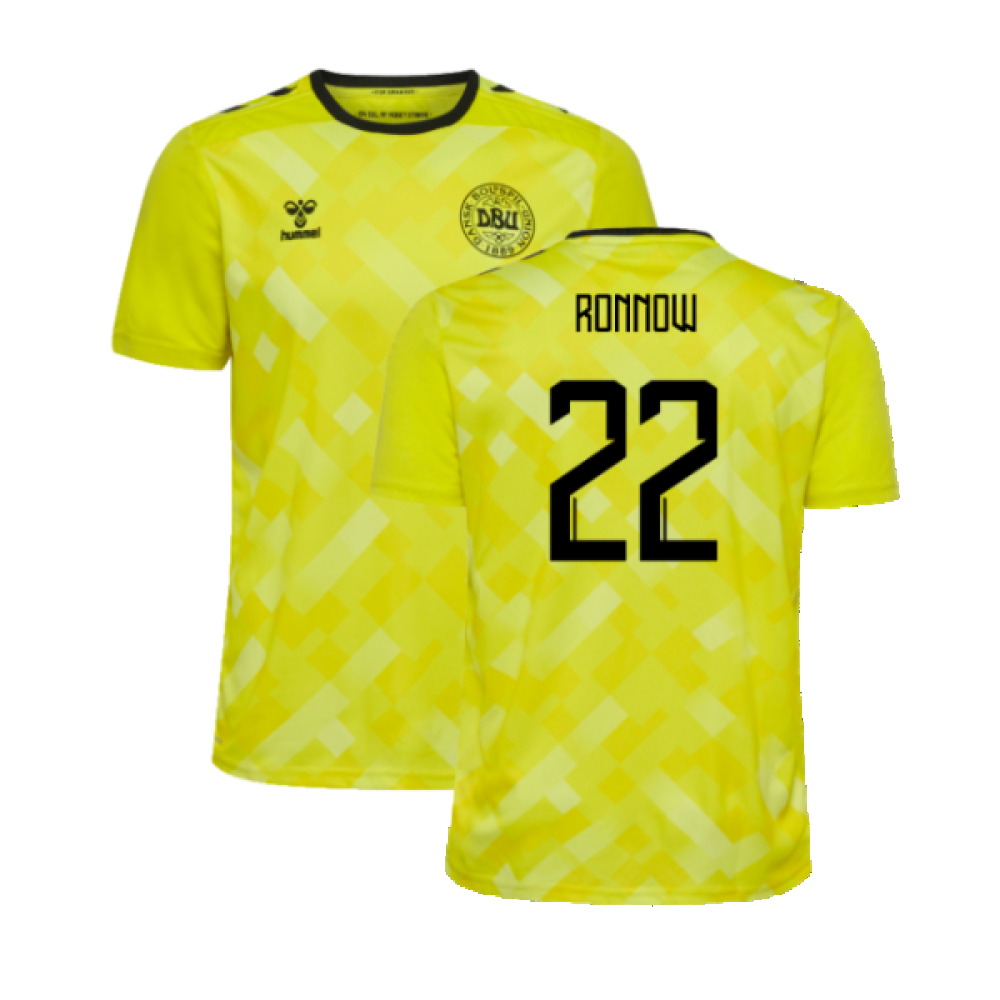 2024-2025 Denmark Home Goalkeeper Shirt (Yellow) (Ronnow 22)