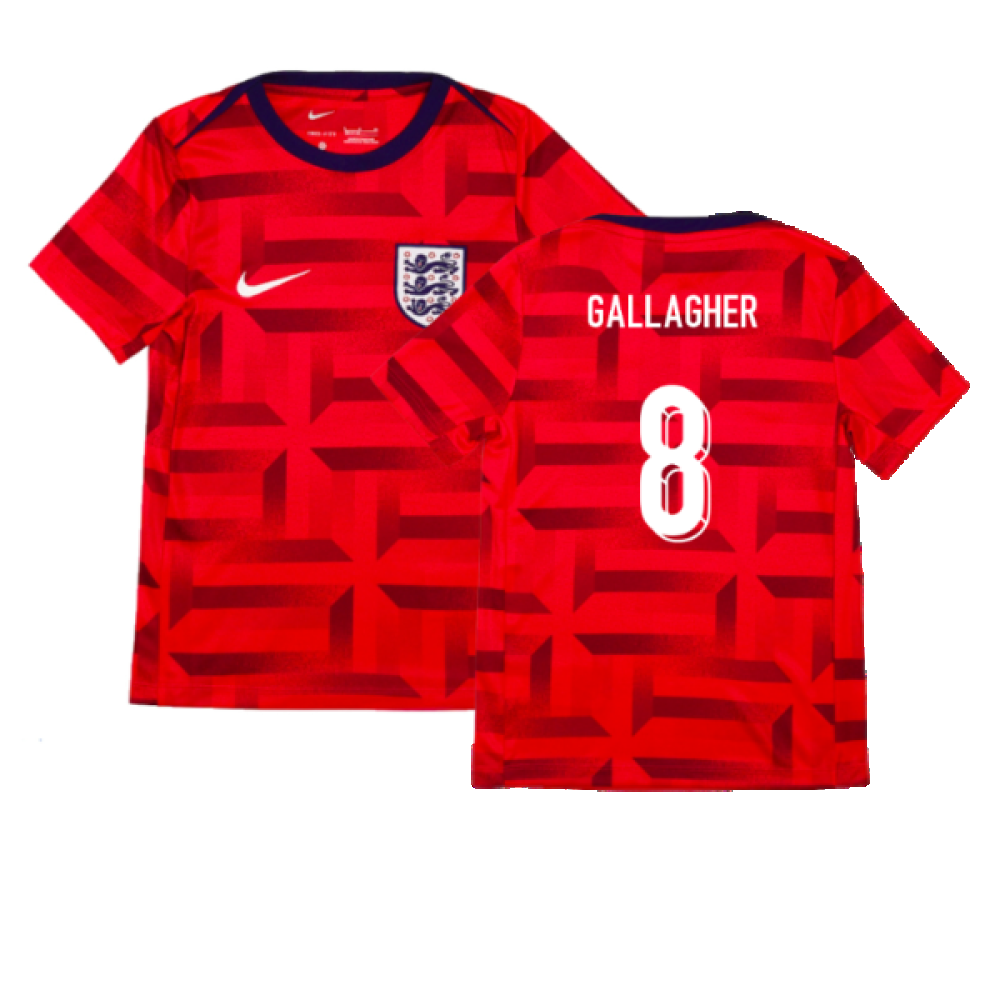 2024-2025 England Academy Pro Pre-Match Top (Siren Red) - Kids (Gallagher 16)