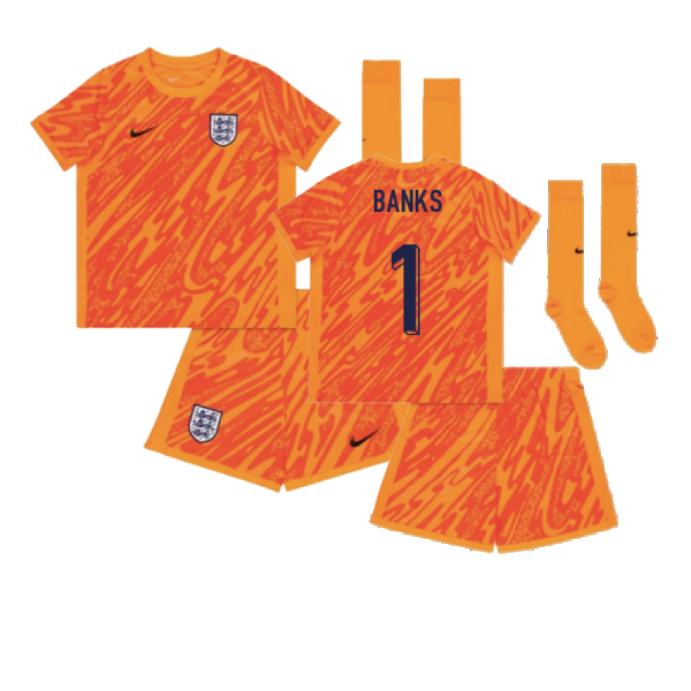 2024-2025 England Home Goalkeeper Mini Kit (Banks 1)