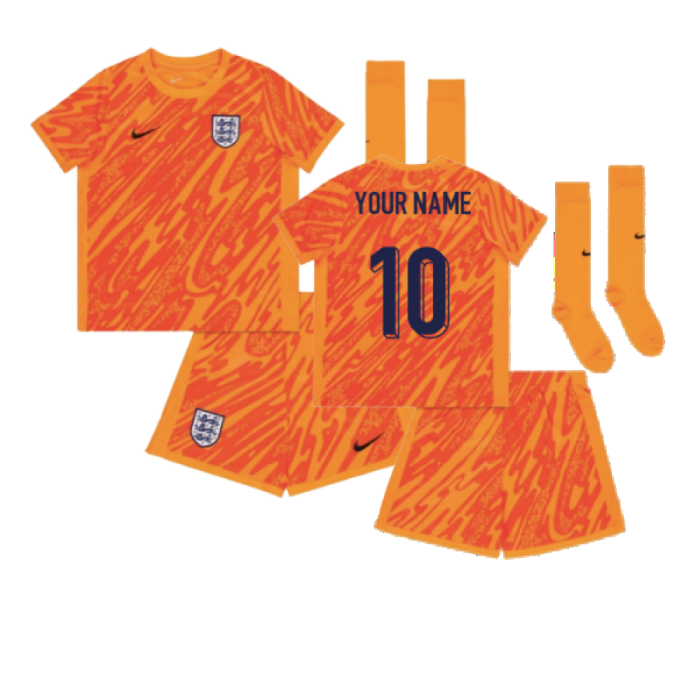 2024-2025 England Home Goalkeeper Mini Kit (Your Name)