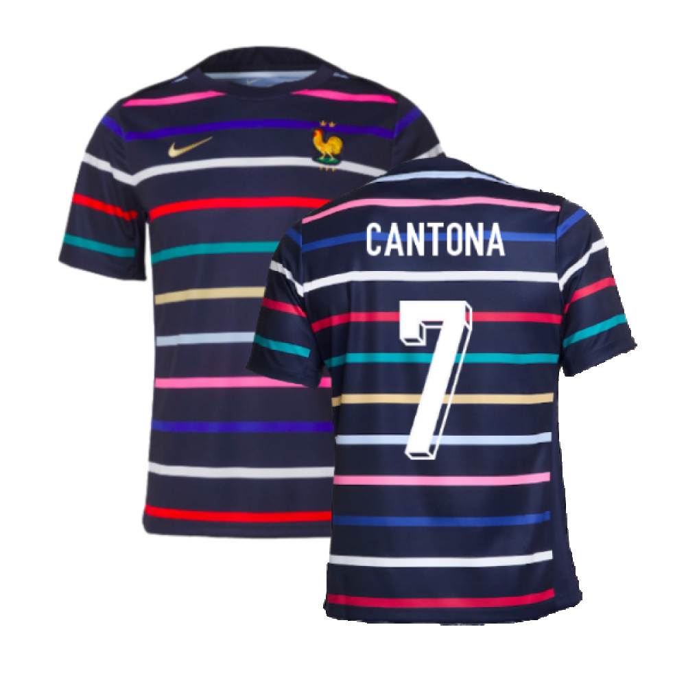 2024-2025 France Academy Pro Home Pre-Match Top (Navy) (Cantona 7)