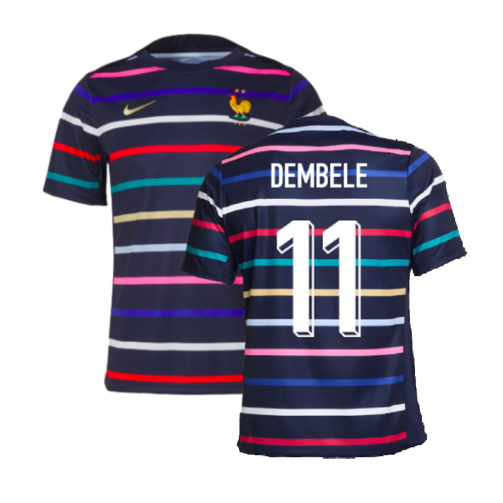 2024-2025 France Academy Pro Home Pre-Match Top (Navy) (Dembele 11)