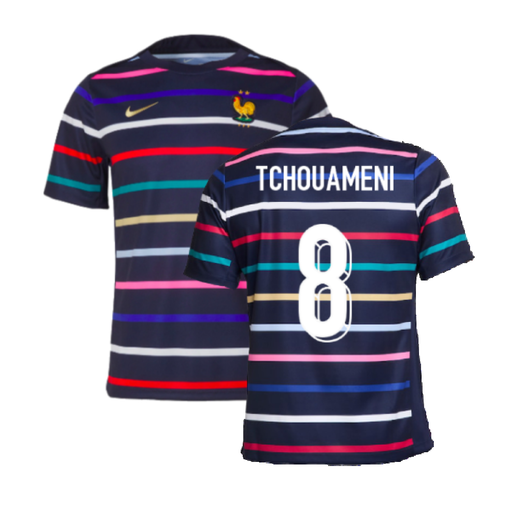 2024-2025 France Academy Pro Home Pre-Match Top (Navy) (Tchouameni 8)