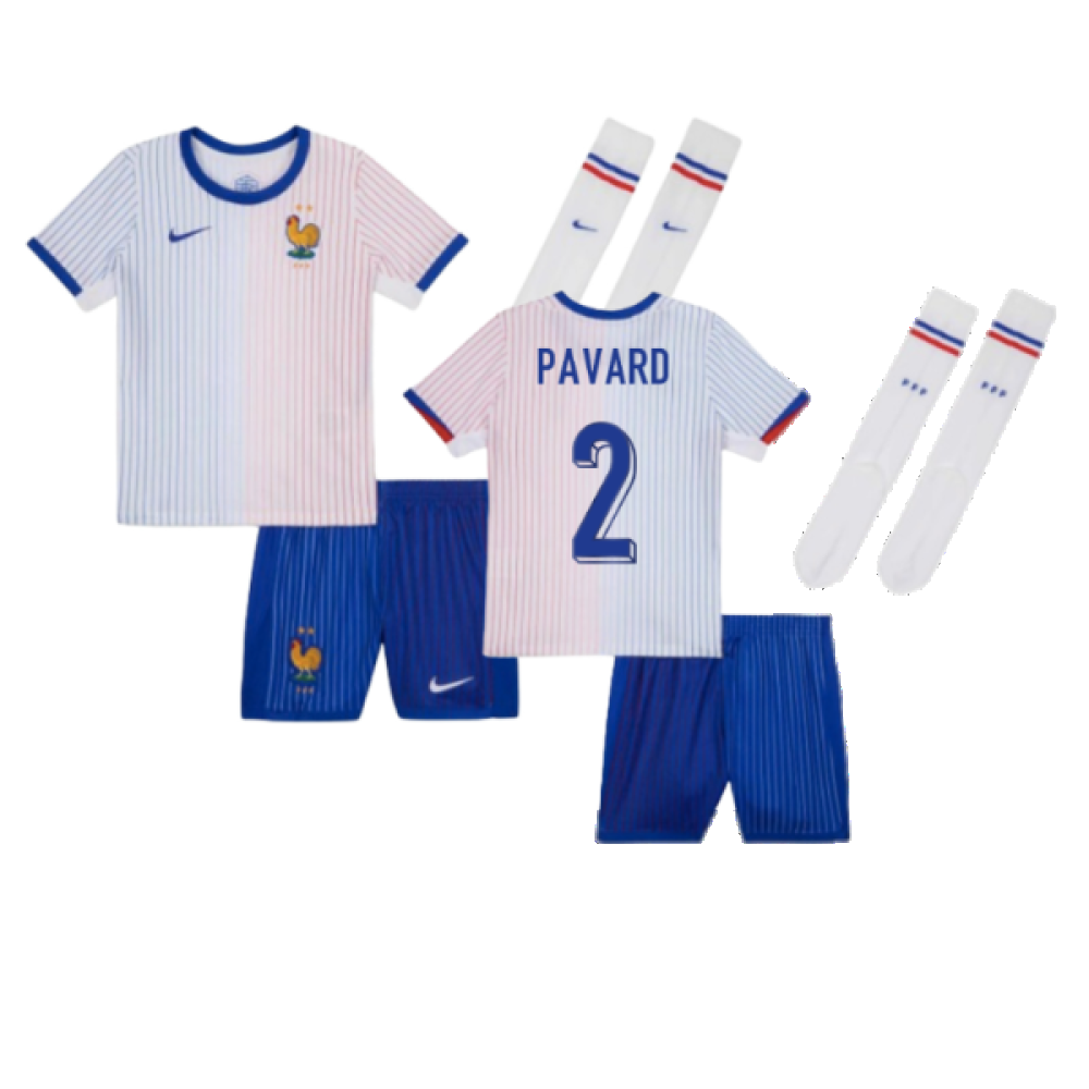 2024-2025 France Away Little Boys Mini Kit (Pavard 2)