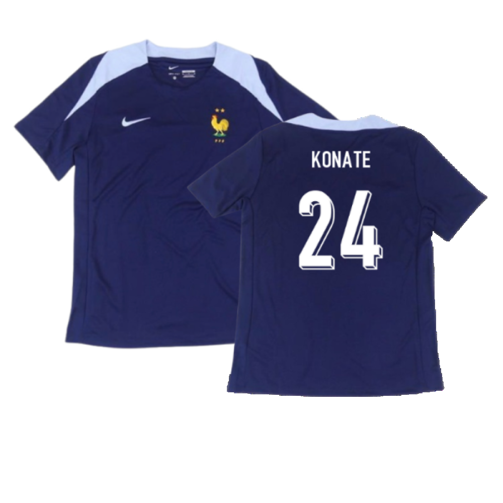 2024-2025 France Dri-Fit Strike Training Shirt (Navy) (Konate 24)