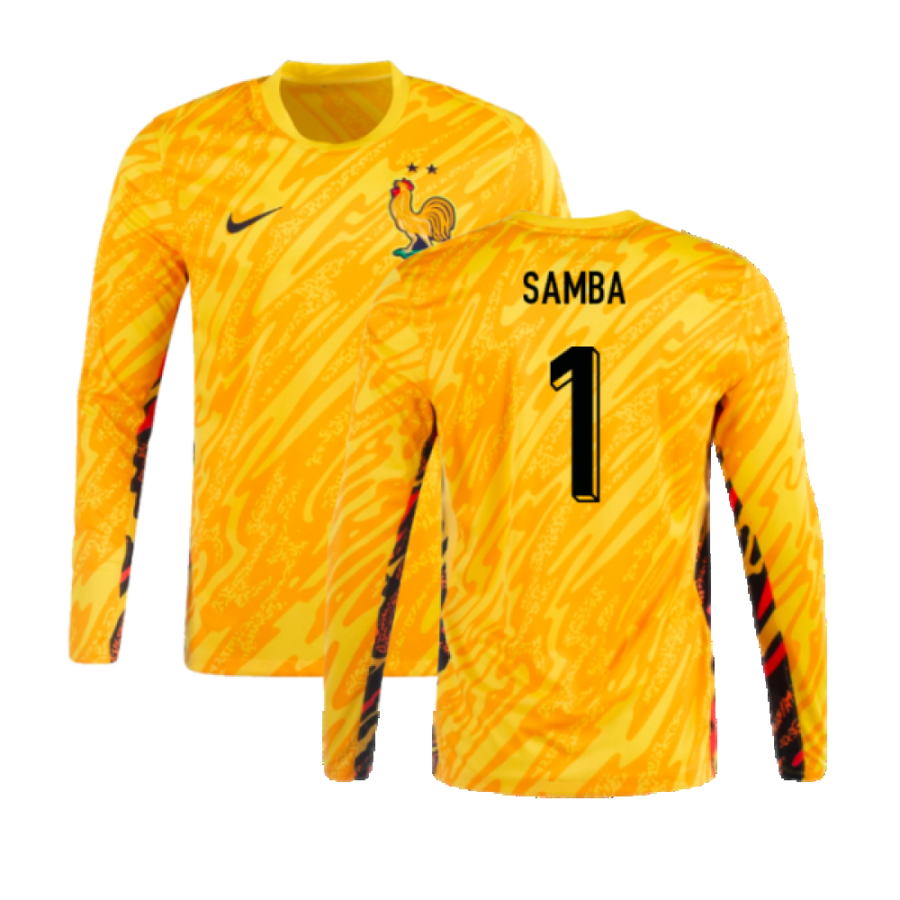 2024-2025 France Home LS Goalkeeper Shirt (Yellow) (Samba 1)