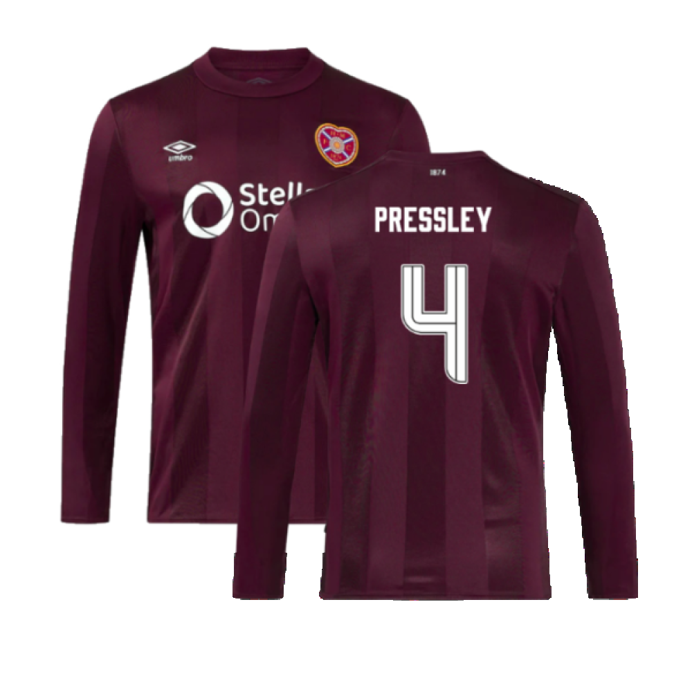 2024-2025 Hearts Long Sleeve Home Shirt (Pressley 4)