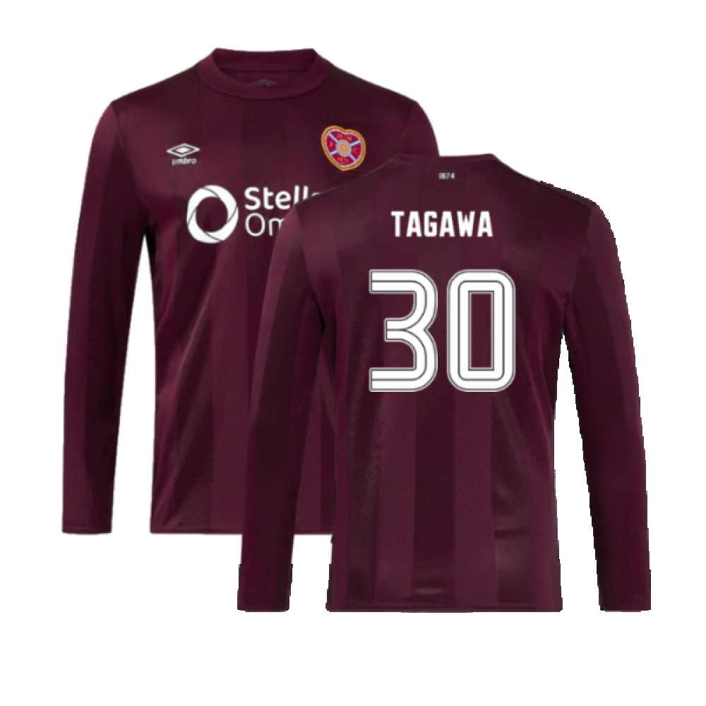 2024-2025 Hearts Long Sleeve Home Shirt (Tagawa 30)