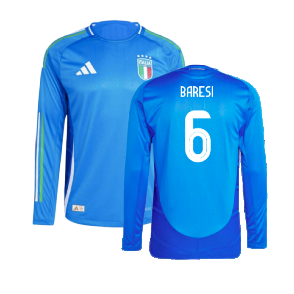 2024-2025 Italy Authentic Long Sleeve Home Shirt (BARESI 6)