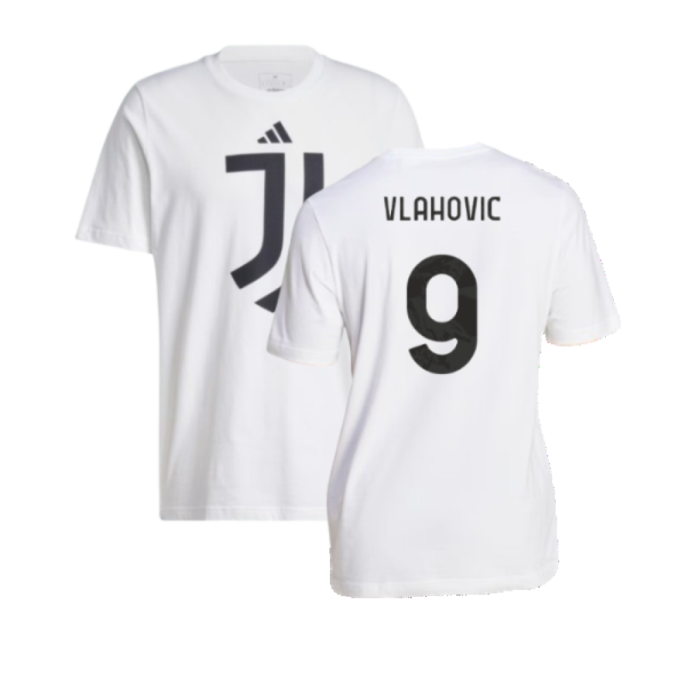 2024-2025 Juventus DNA Graphic Tee (White) (Vlahovic 9)