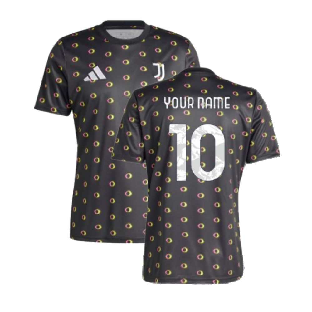 2024-2025 Juventus Pre-Match Shirt (Black) (Your Name)