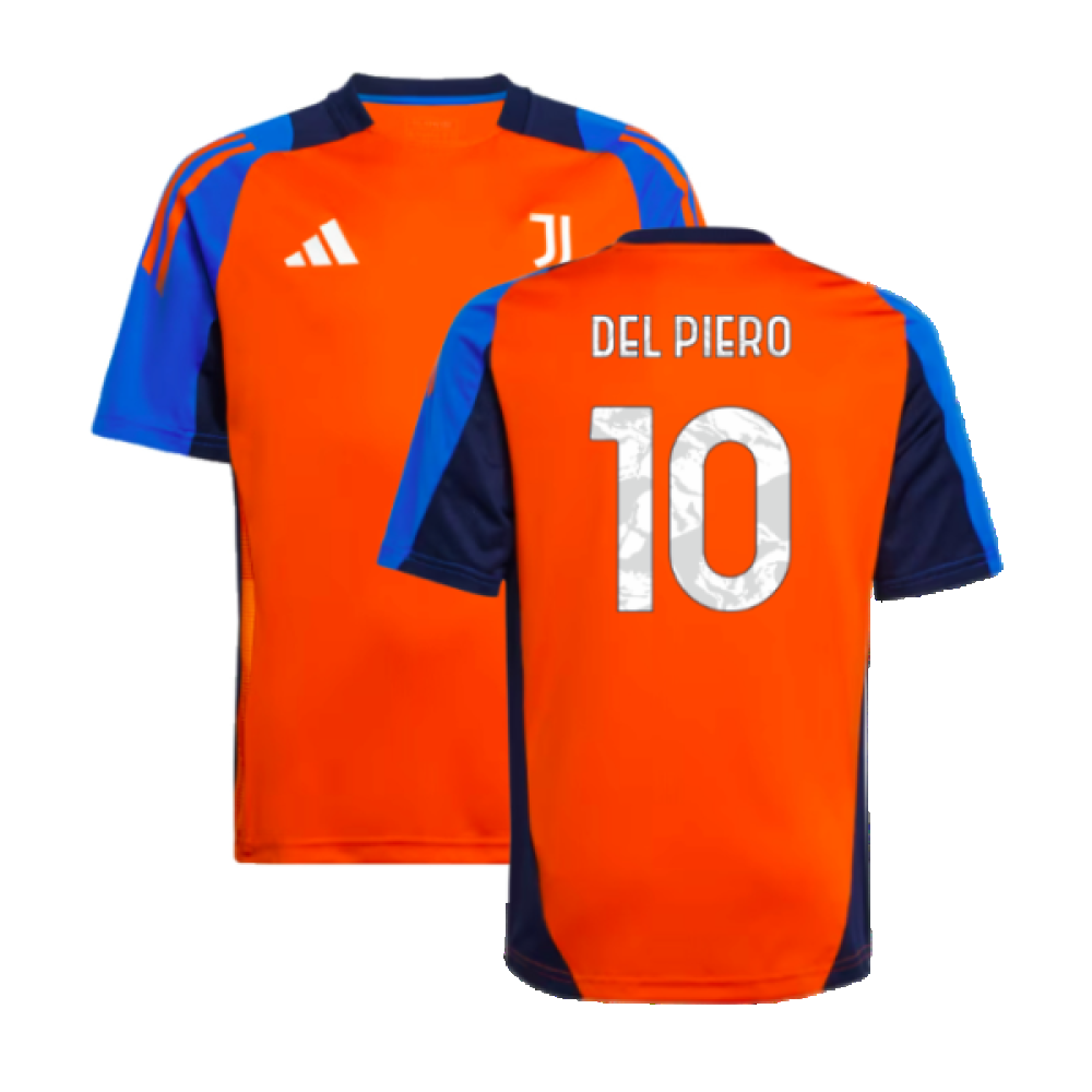 2024-2025 Juventus Training Jersey (Orange) - Kids (Del Piero 10)