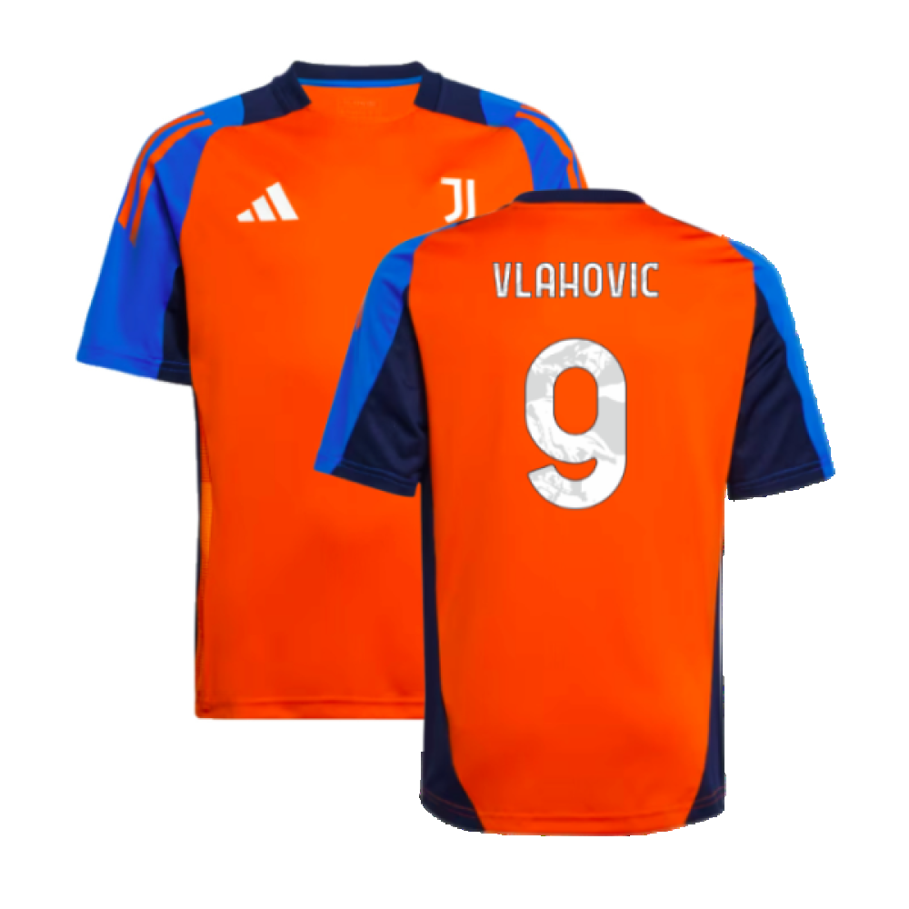 2024-2025 Juventus Training Jersey (Orange) - Kids (Vlahovic 9)