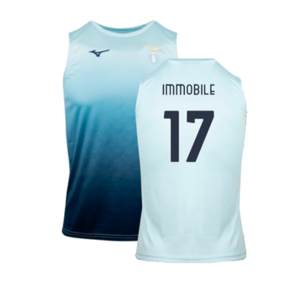 2024-2025 Lazio Graphic Sleeveless Training Shirt (Ice Blue) (Immobile 17)