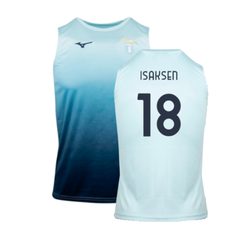 2024-2025 Lazio Graphic Sleeveless Training Shirt (Ice Blue) (Isaksen 18)