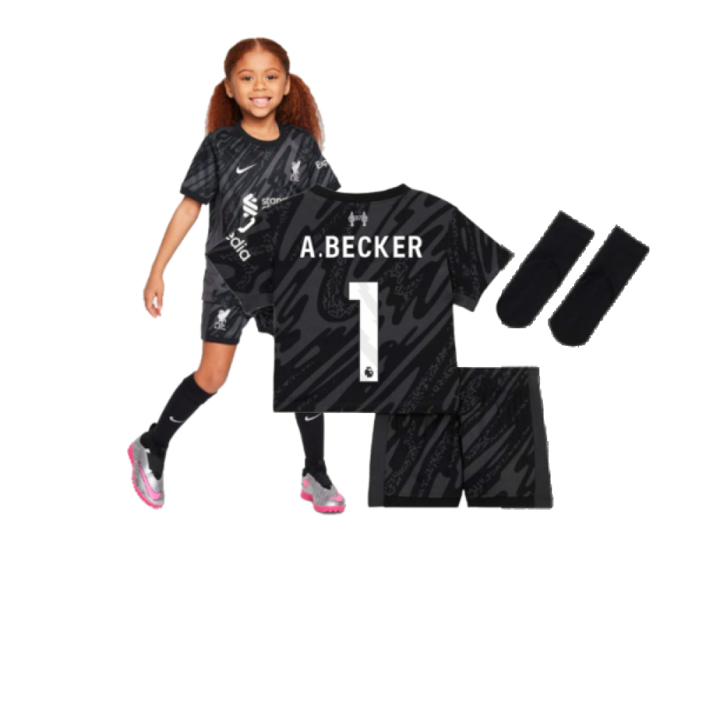 2024-2025 Liverpool Goalkeeper Mini Kit (Black) (A.Becker 1)