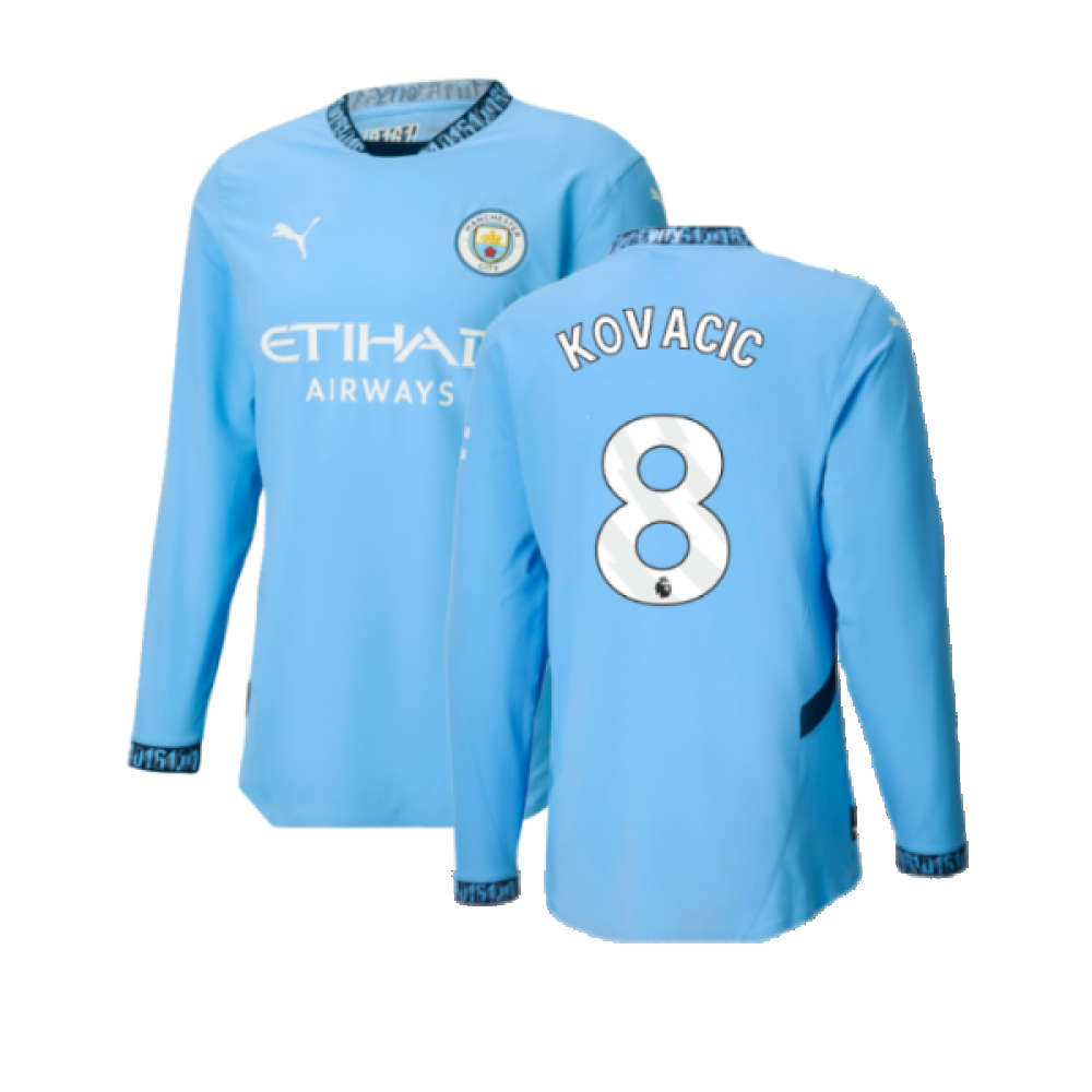 2024-2025 Man City Authentic Long Sleeve Home Shirt (Kovacic 8)