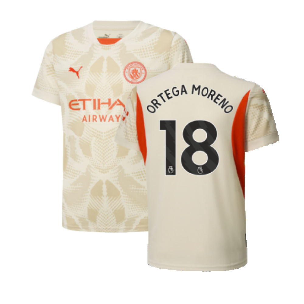 2024-2025 Man City Away Goalkeeper Shirt (Alpine Snow) - Kids (Ortega Moreno 18)