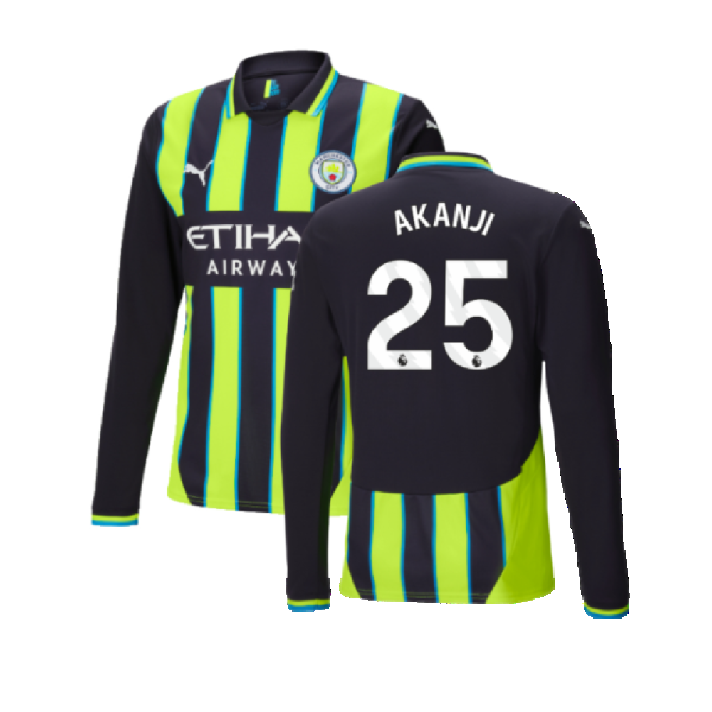 2024-2025 Man City Away Long Sleeve Authentic Shirt (Akanji 25)