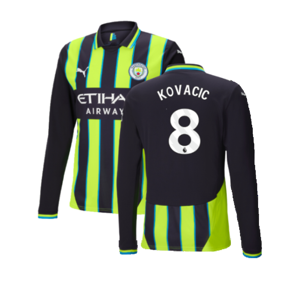 2024-2025 Man City Away Long Sleeve Authentic Shirt (Kovacic 8)