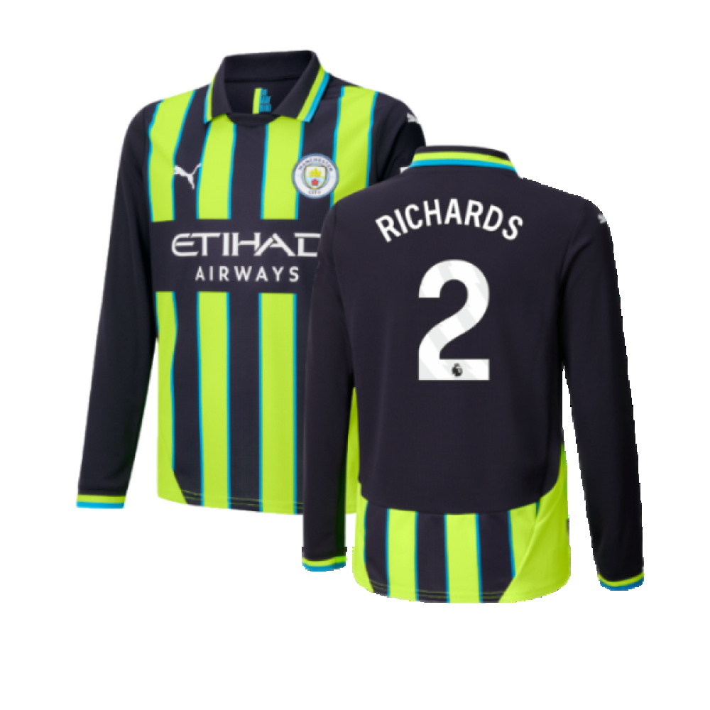 2024-2025 Man City Away Long Sleeve Shirt (Kids) (Richards 2)