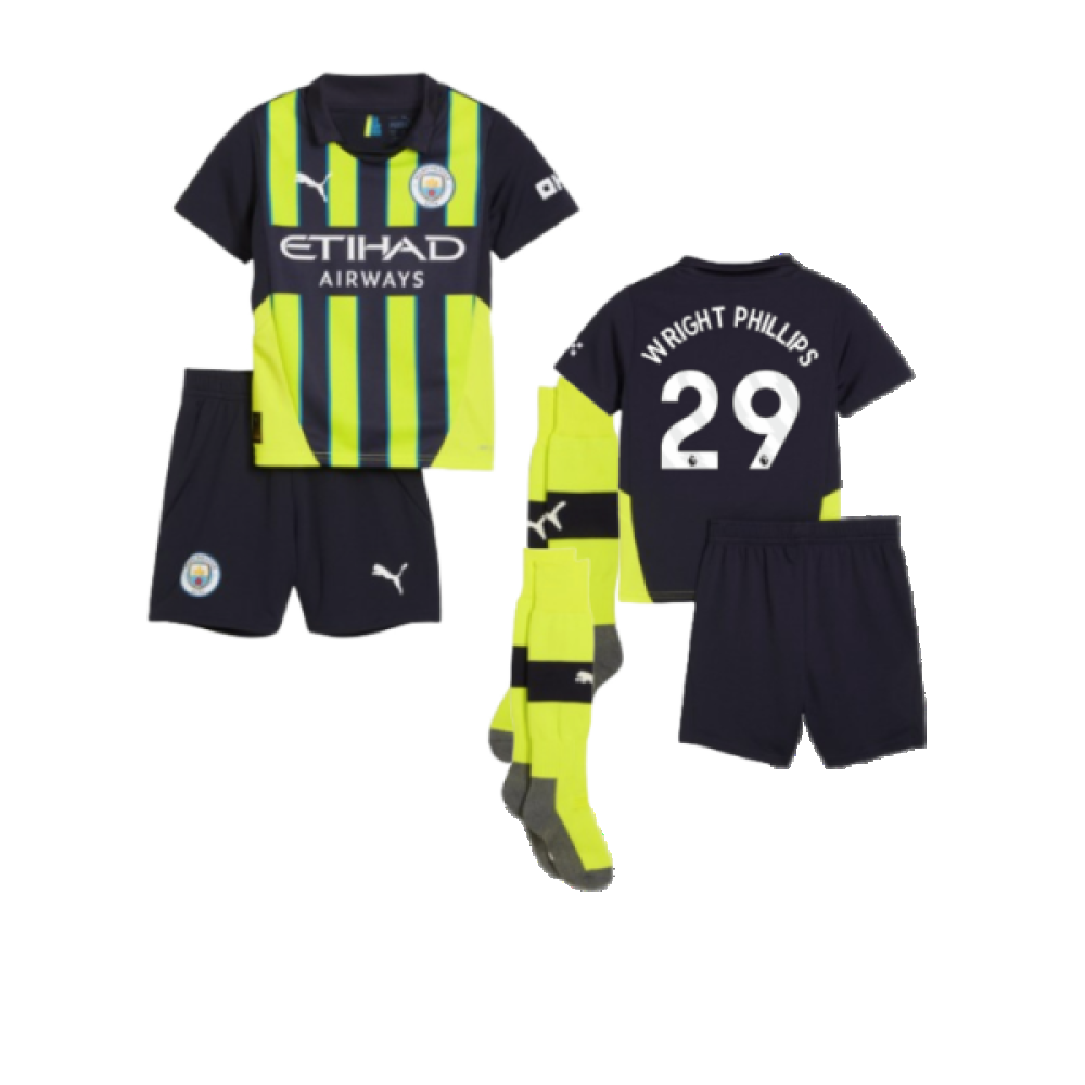 2024-2025 Man City Away Mini Kit (Wright Phillips 29)