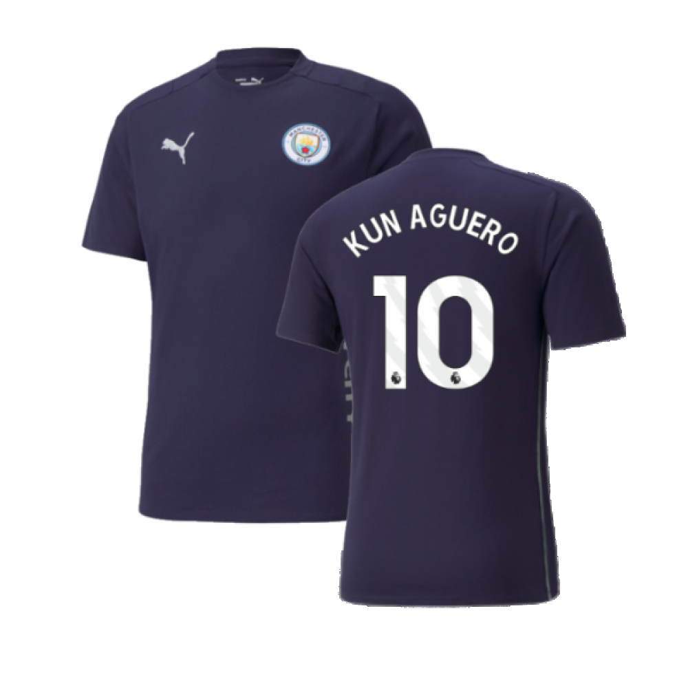 2024-2025 Man City Casuals Tee (Navy) (Kun Aguero 10)