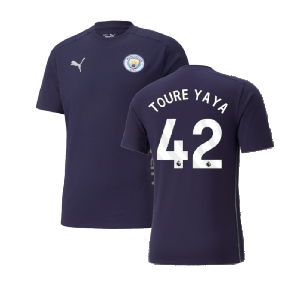 2024-2025 Man City Casuals Tee (Navy) (Toure Yaya 42)