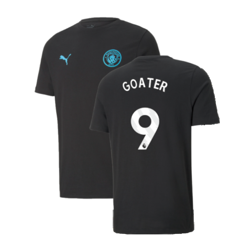 2024-2025 Man City ESS Tee (Black) - Kids (Goater 9)