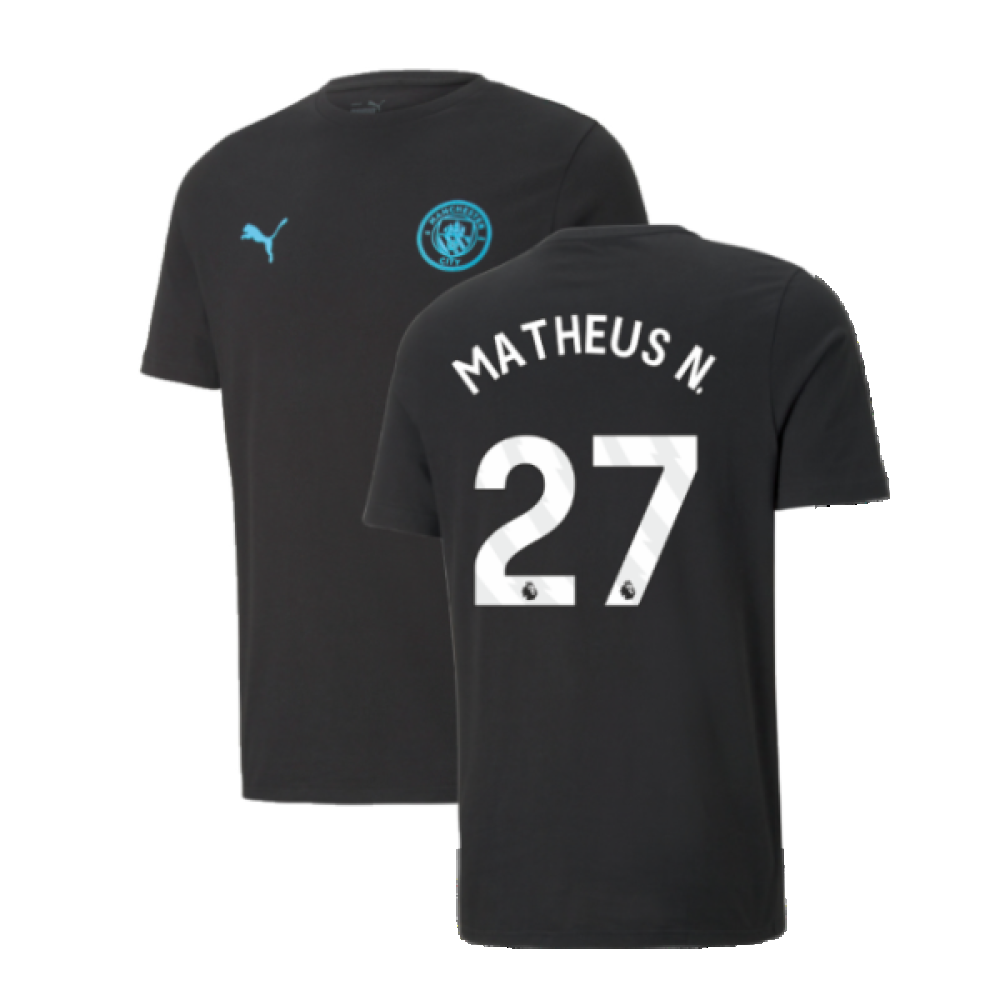 2024-2025 Man City ESS Tee (Black) - Kids (Matheus N. 27)