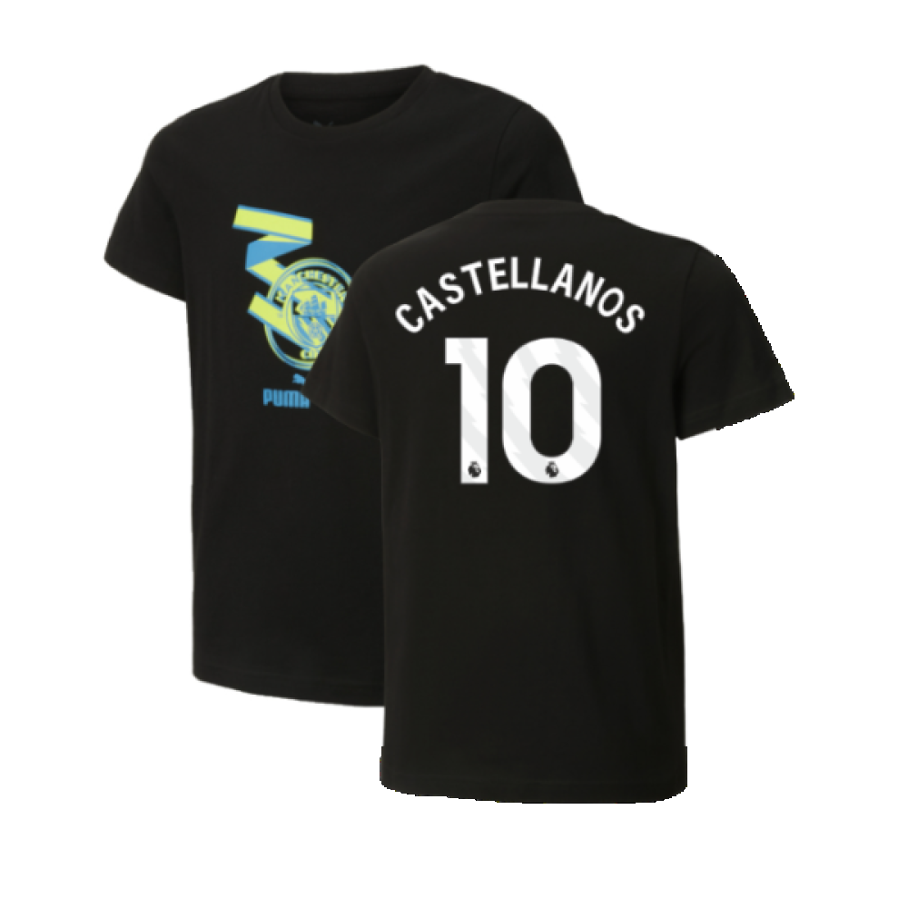 2024-2025 Man City ftblCulture Tee (Black) (Castellanos 10)