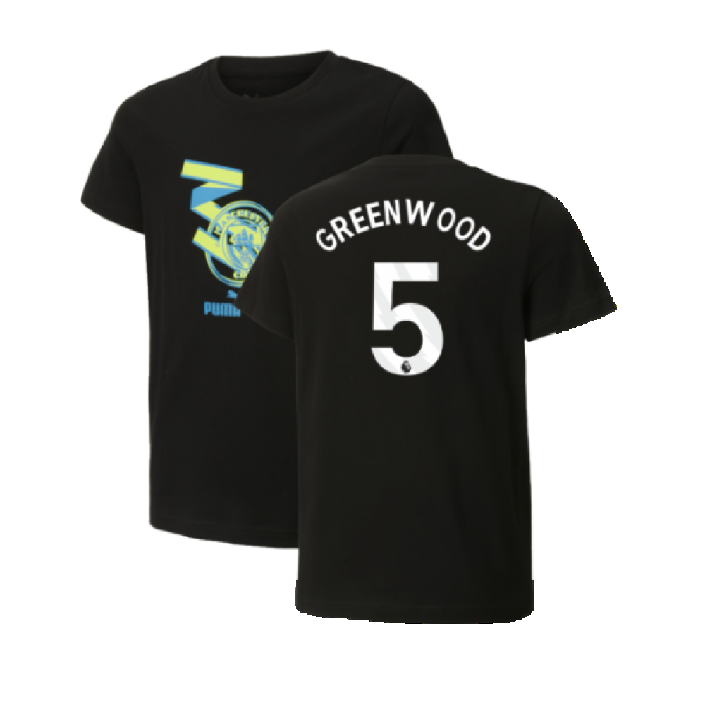 2024-2025 Man City ftblCulture Tee (Black) (Greenwood 5)