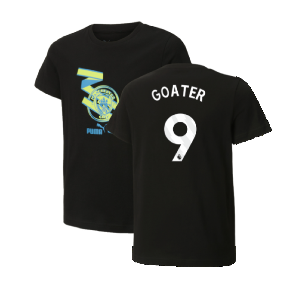 2024-2025 Man City ftblCulture Tee (Black) - Kids (Goater 9)