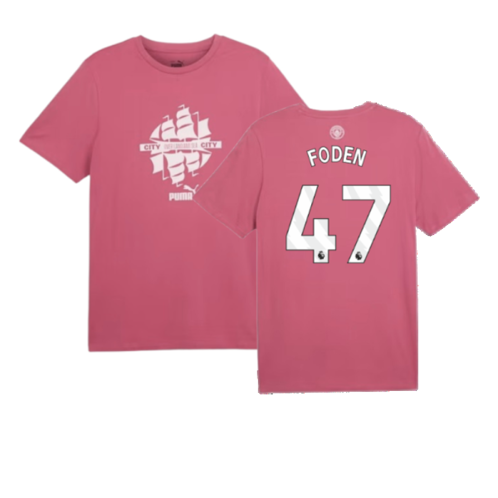 2024-2025 Man City ftblCulture Tee (Dusty Orchid) (Foden 47)