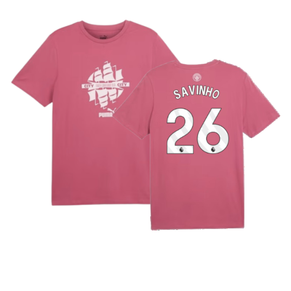 2024-2025 Man City ftblCulture Tee (Dusty Orchid) (Savinho 26)