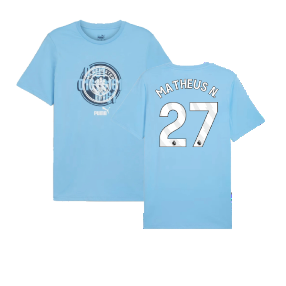 2024-2025 Man City ftblCulture Tee (Light Blue) (Matheus N. 27)