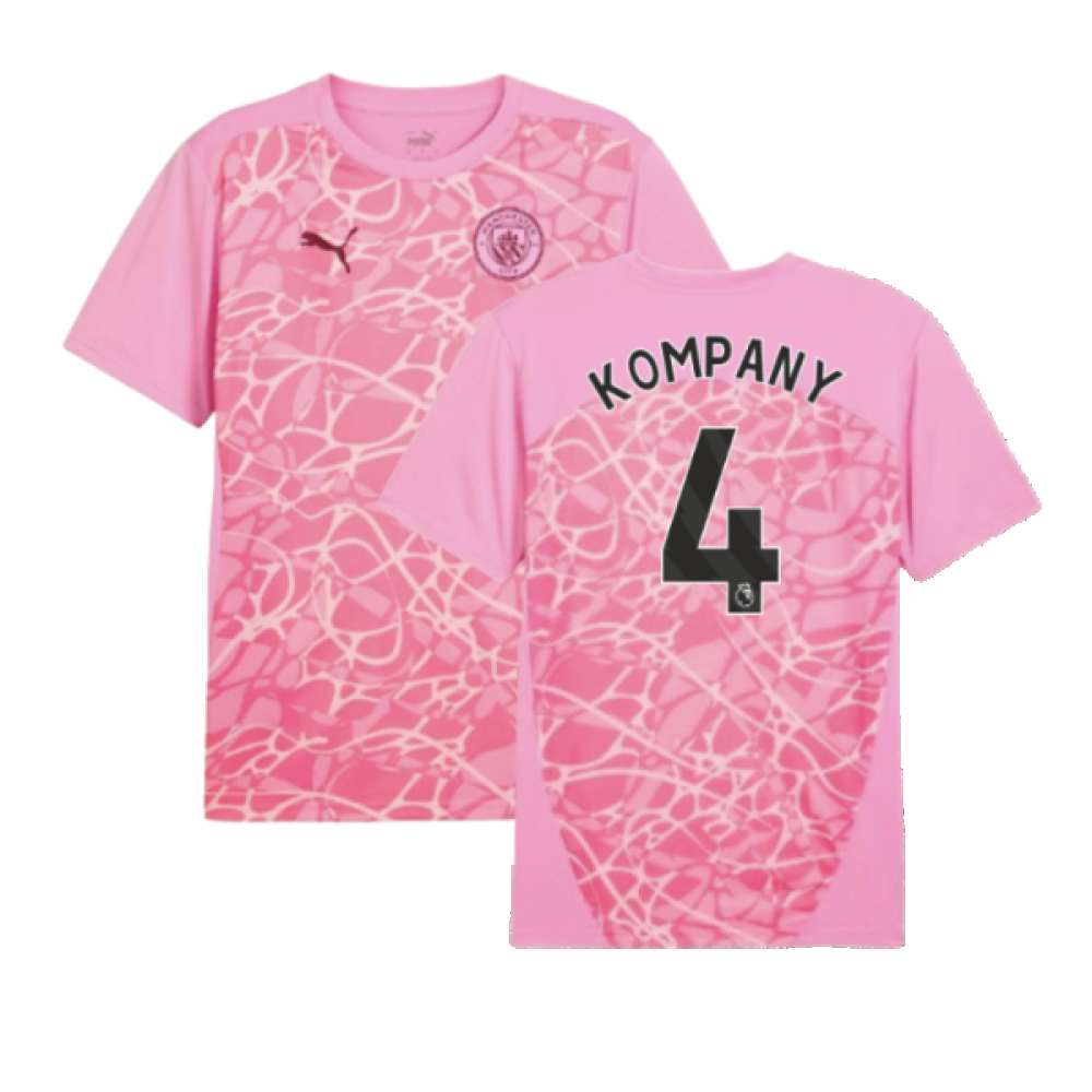 2024-2025 Man City Pre-Match Shirt (Pink) (Kompany 4)