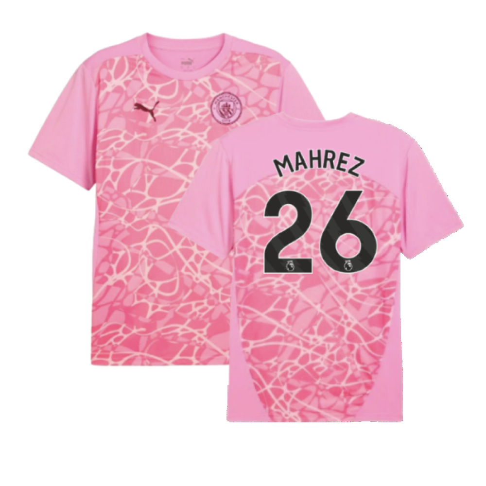 2024-2025 Man City Pre-Match Shirt (Pink) (Mahrez 26)