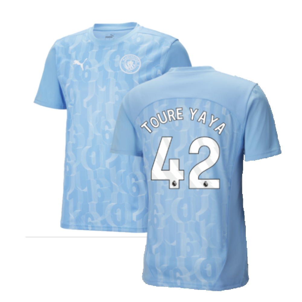 2024-2025 Man City Prematch SS Shirt (Light Blue) (Toure Yaya 42)