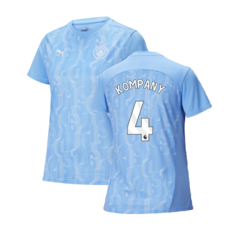 2024-2025 Man City Prematch SS Shirt (Light Blue) - Womens (Kompany 4)