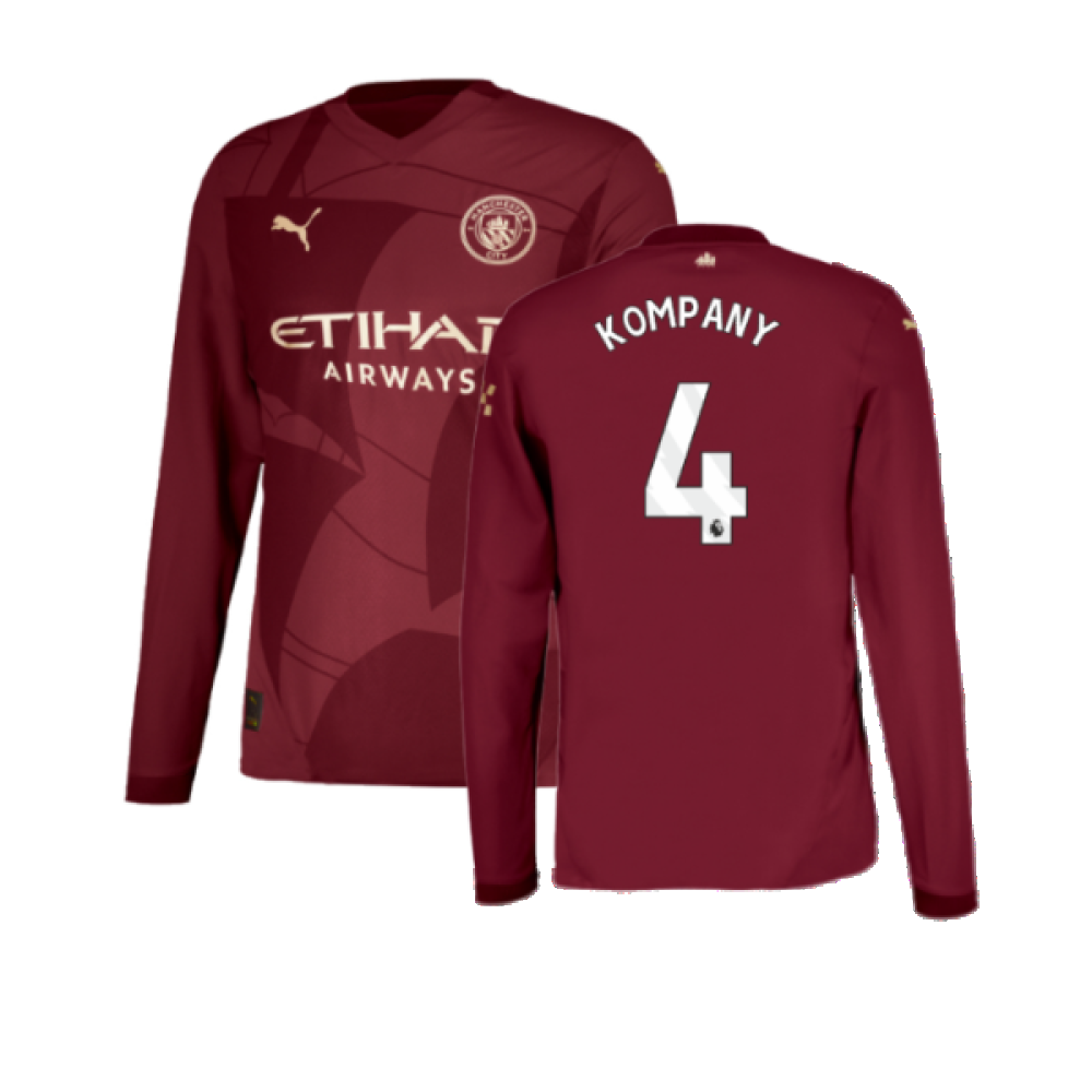 2024-2025 Man City Third Long Sleeve Authentic Shirt (Kompany 4)